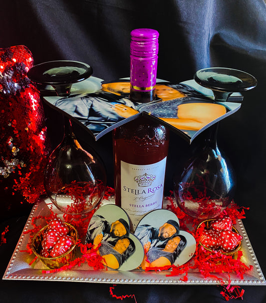Wine Caddy & Coaster Set